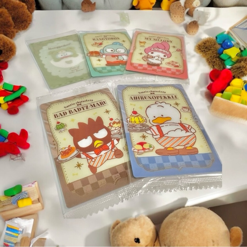 Sanrio Premium Collectible Trading 5 Cards New & Keychain Preowned Japan Import